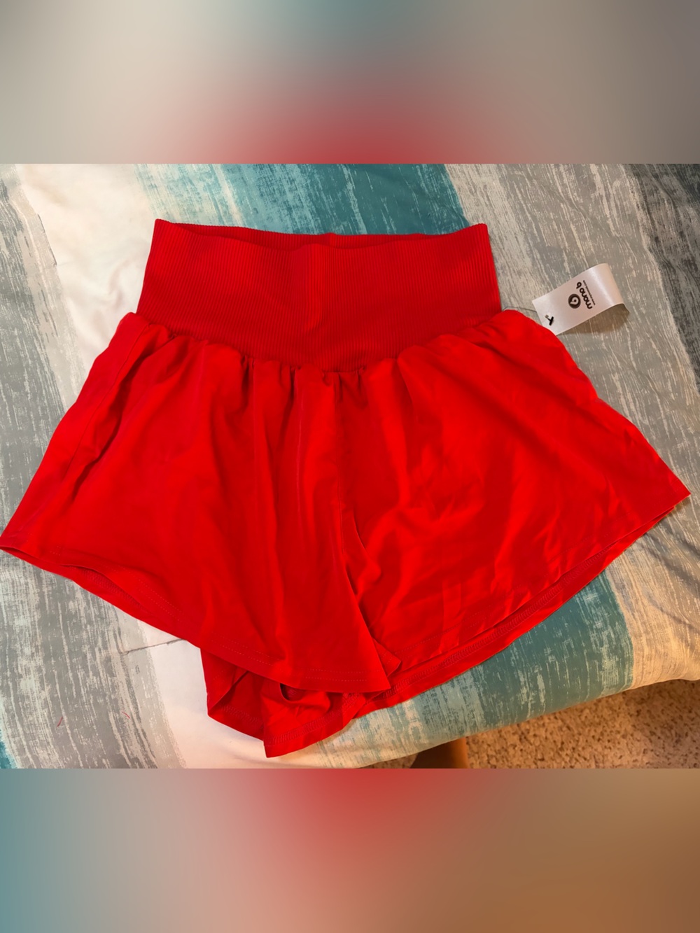 Mono B Women's High-Waist Red Athletic Shorts
